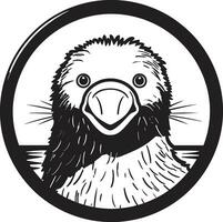 aard schoonheid in zwart vogelbekdier emblemen intrigerend ontwerp elegantie in de binnenland zwart vector vogelbekdier symbool