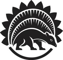 majestueus in schaduwen zwart gordeldier icoon gebeeldhouwd veerkracht noir gordeldier logo vector