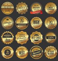 Luxe premium gouden insignes en labels vector