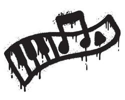 grunge zwart en wit piano sleutels. vector illustratie.graffiti Notitie muziek- icoon met over- verstuiven in zwart over- wit. vector illustratie.