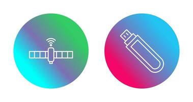 satelliet en USB rit icoon vector