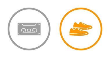 casette en sportschoenen icoon vector