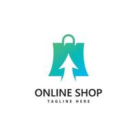 winkeltas winkellogo. online winkelen logo-ontwerp vector