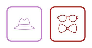 hoed en hipster stijl icoon vector