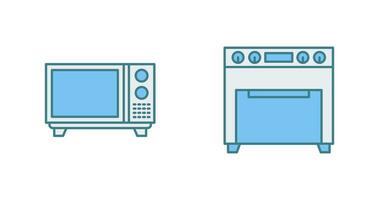 magnetronoven en oven icoon vector