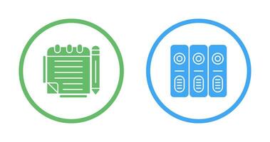 kladblok en document icoon vector