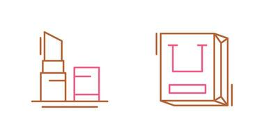 lippenstift en boodschappen doen zak icoon vector