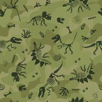 naadloze camouflageprint met dinosaurusbotten. vector