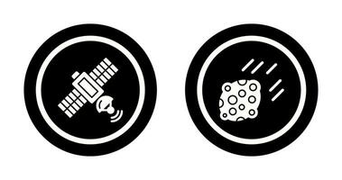 satelliet en asteroïde icoon vector