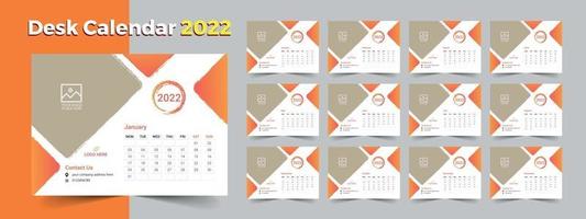 creatieve bureaukalender 2022, lay-out bureaukalendersjabloon vector