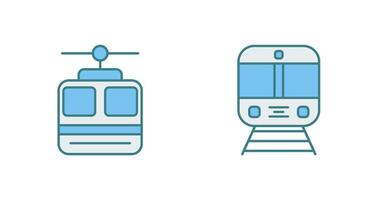 kabel auto en trein icoon vector