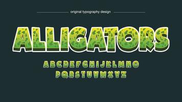 groene dierenprint cartoon typografie vector