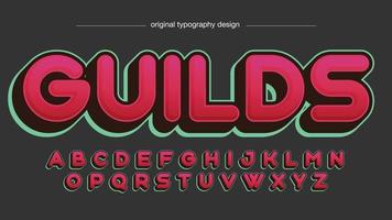 roze 3 afgeronde gaming-typografie vector