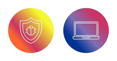 antivirus en laptop icoon vector