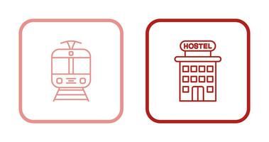 tram en herberg icoon vector