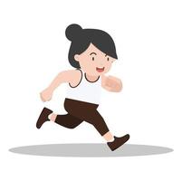 vrouw aantrekkelijke lopende cartoon-stijl vector