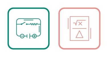 elektrisch stroomkring en formule icoon vector