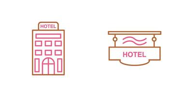 hotel en hotel teken icoon vector