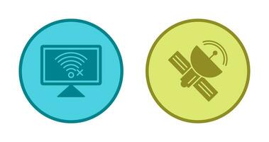 verbinding verbroken netwerk en satelliet icoon vector