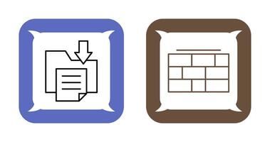 het dossier opslagruimte en steen muur icoon vector