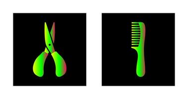 schaar en kam icoon vector