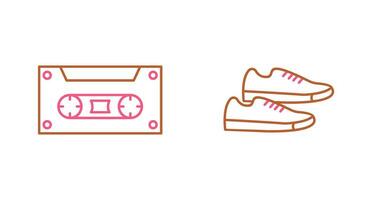 casette en sportschoenen icoon vector