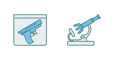 bewijs en microscoop icoon vector