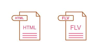 html en flv icoon vector