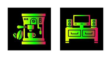 koffie machine en televisie icoon vector