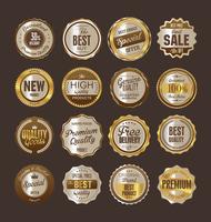 Luxe premium gouden insignes en labels vector