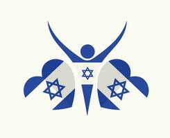 Israël hart vlag embleem symbool abstract vector illustratie ontwerp