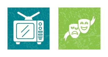 TV en theater maskers icoon vector