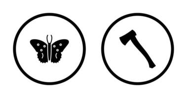 vlinder en hout snijder icoon vector