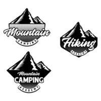 set van mountainbike- en campingclubbadge. vector