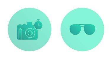 bril en timer Aan camera icoon vector