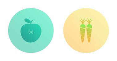 appels en wortels icoon vector