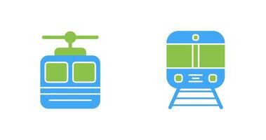 kabel auto en trein icoon vector