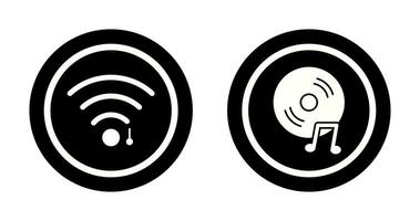 Wifi teken en muziek- CD icoon vector