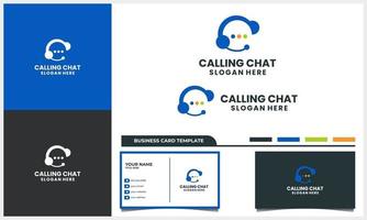 bellen met chat talk logo concept en visitekaartjesjabloon vector