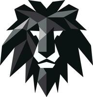 inkt gegraveerde koning vector leeuw in zwart monochroom monarch zwart leeuw icoon embleem