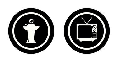 gekozen kandidaat en televisie icoon vector