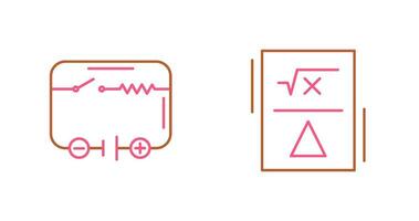 elektrisch stroomkring en formule icoon vector