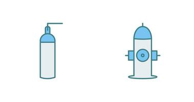 hydrant en zuurstof tank icoon vector