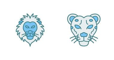 leeuw en Jachtluipaard icoon vector