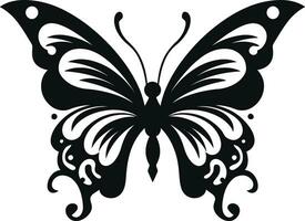 strak en elegant zwart vlinder icoon mystiek van de vlinder zwart vector logo