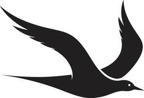 inktpot vliegenier zeemeeuw symbool in zwart gebeeldhouwd elegantie vector zeemeeuw heraldiek