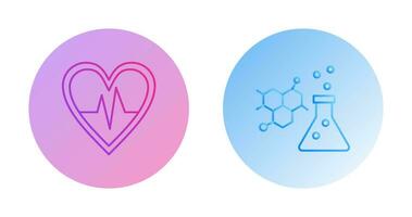 kardiogram en chemie icoon vector