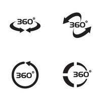 360 graden weergave gerelateerde vector iconen