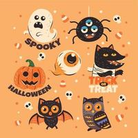 set halloween monsterstickers vector