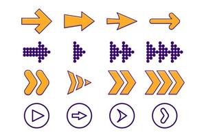 pijlen kleur set pictogrammen vector